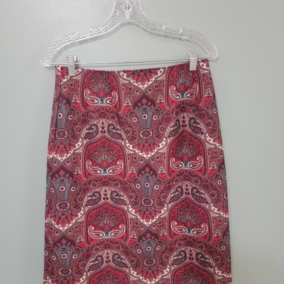 Talbots Career‎ Classic Geometric Print Casual Nwot Midi Skirt Size 2 - Picture 8 of 9